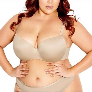 NWT City Chic Beige Comfort Wire Bra.  Size 36DD.